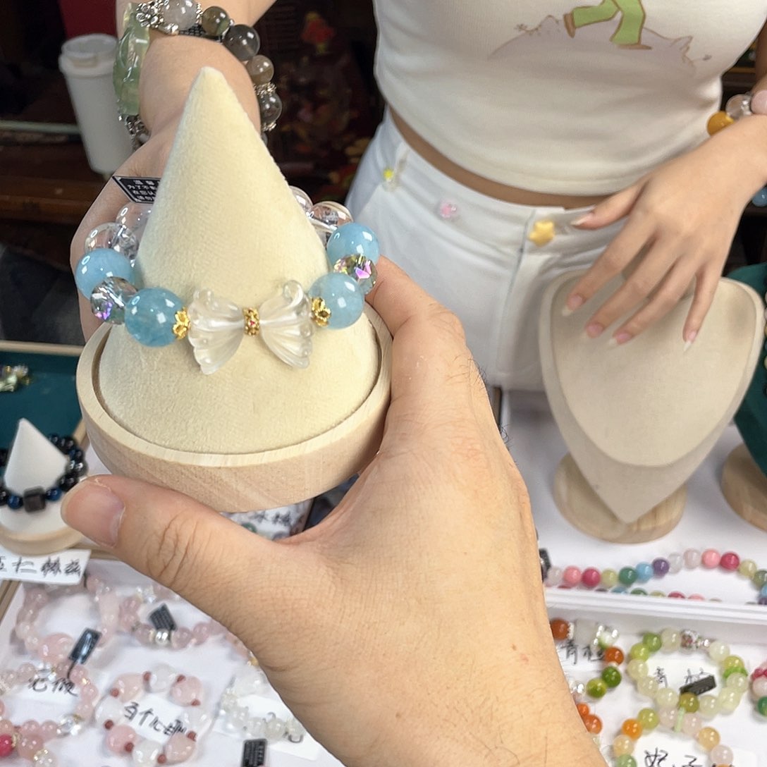 水晶手链银S925镀金镶嵌