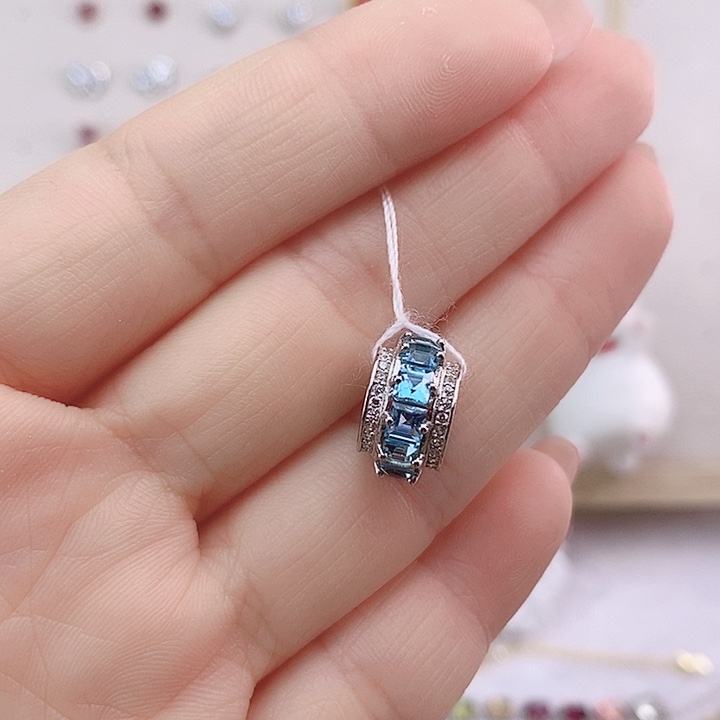 托帕石颈饰银S925镶嵌