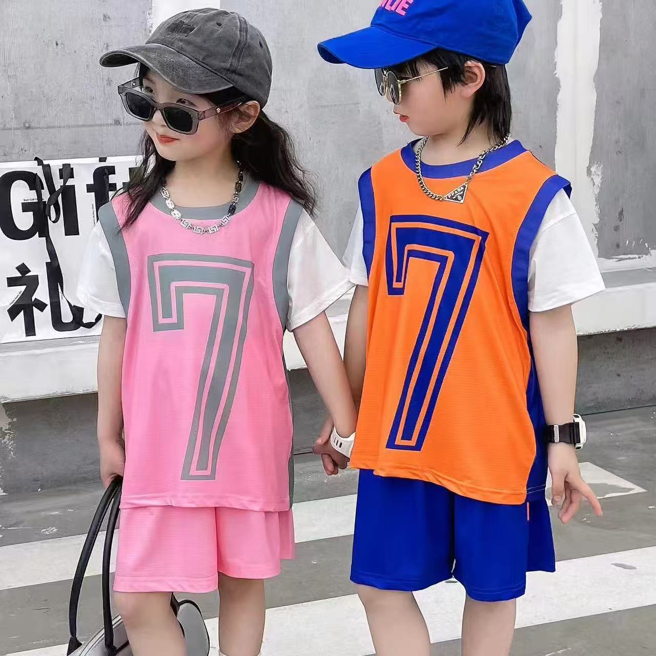 安 2025【Y】5月22日 儿童时尚潮酷夏季印花球服套装006-