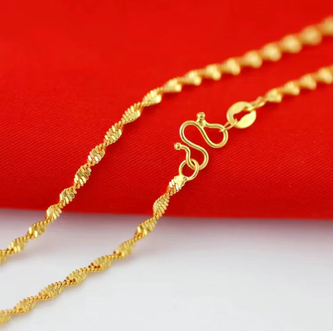 【小小】时尚大气高端典雅轻奢水波纹合金项链 （ZL7474）