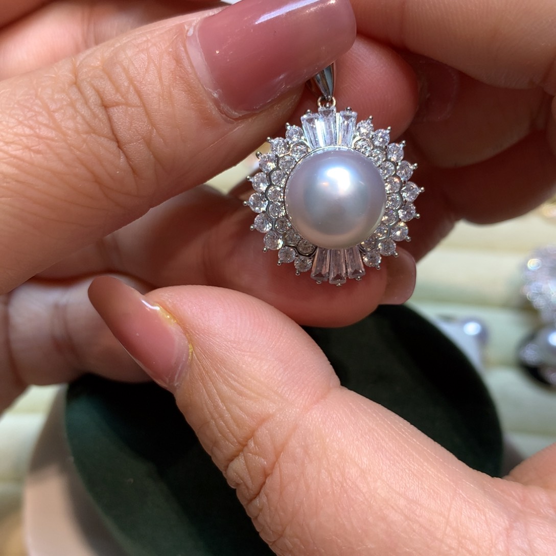 海水珍珠颈饰银S925镶嵌