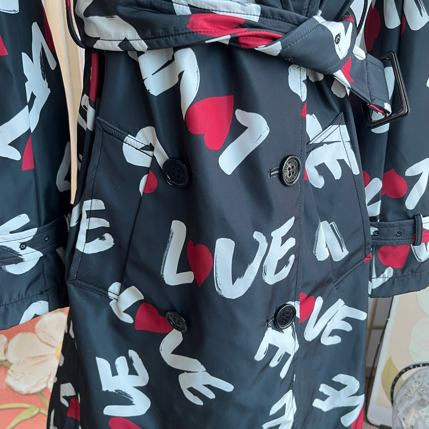 99新 Moschino/莫斯奇诺 A10767 MOSCHINO 风衣 99新 38码肩宽35 