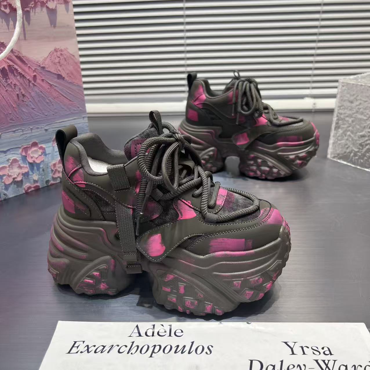 【羊羊】【单里/加绒】2025年秋季新款增高老爹鞋女超火加绒松糕厚底