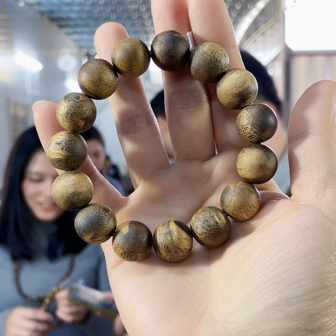 沉香手串老白棋圆珠单圈1.5/18克多样性发一