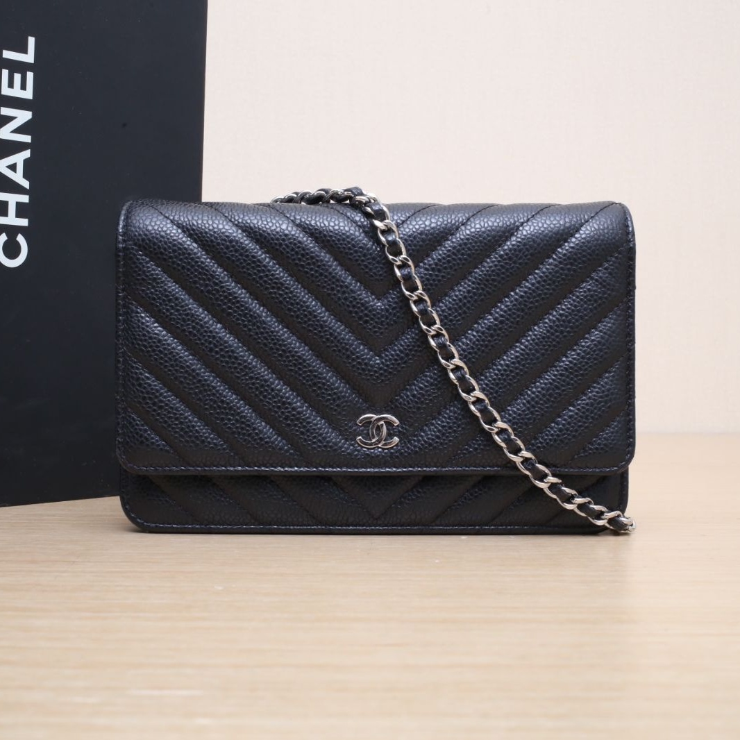 95新 Chanel/香奈儿 【娇】斜挎包CF WOC 19cm 黑色 400892