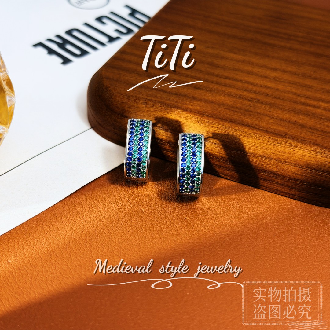 铜合金耳饰 HL305【TITI专属】不规则方形法式耳扣