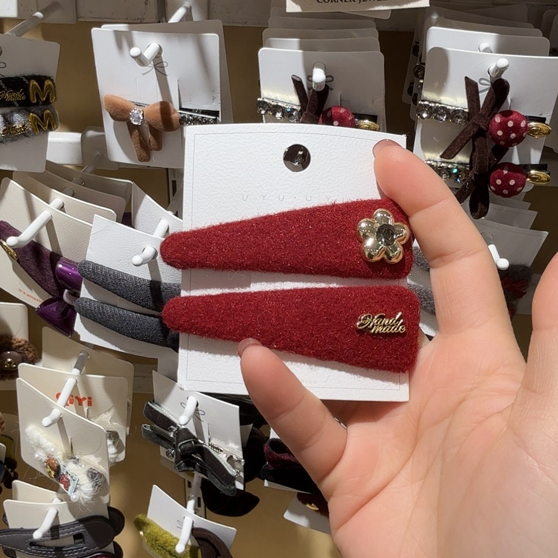 布艺非金属红色小花拜拜