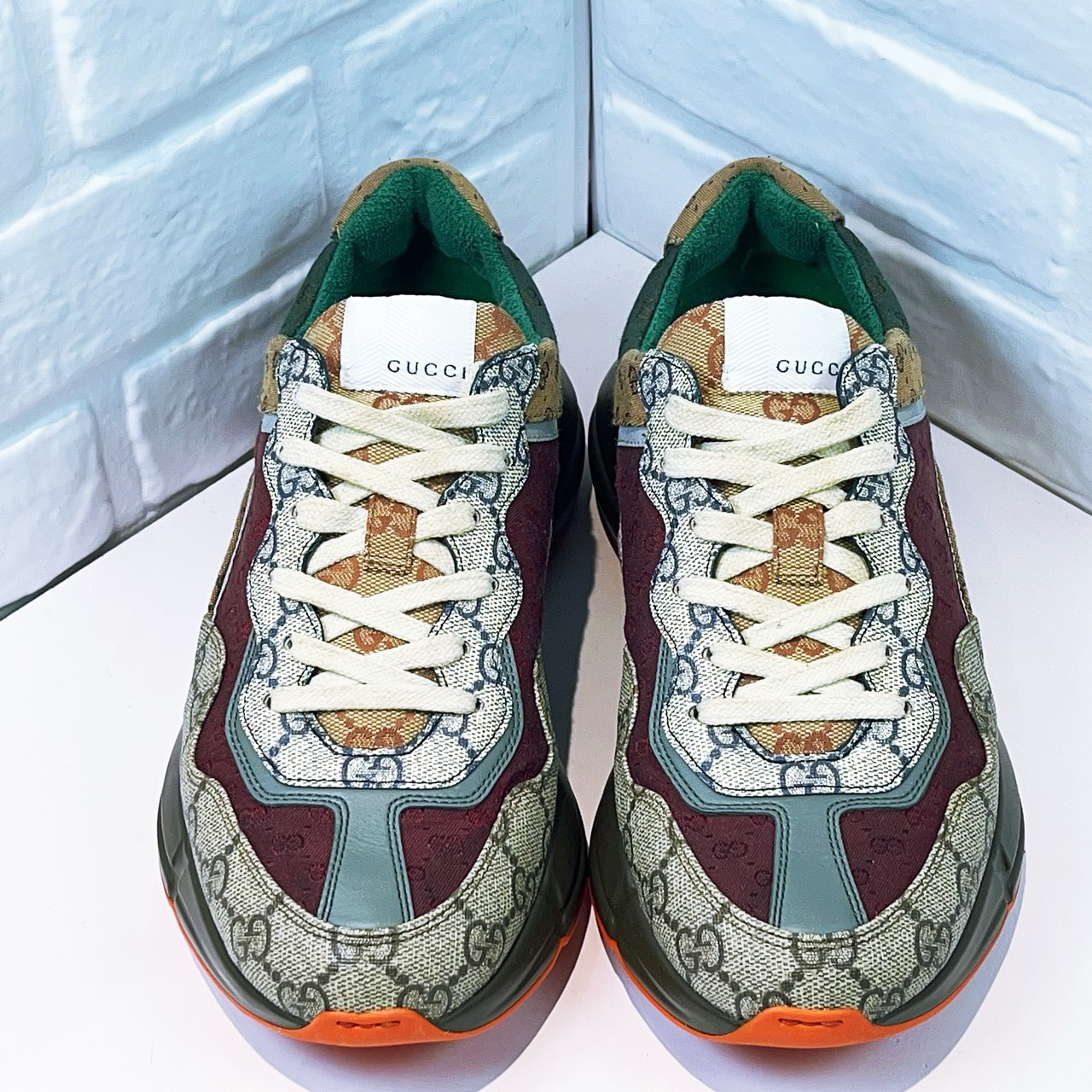 99新 GUCCI/古驰 老花满印老爹鞋欧码3码 37码 