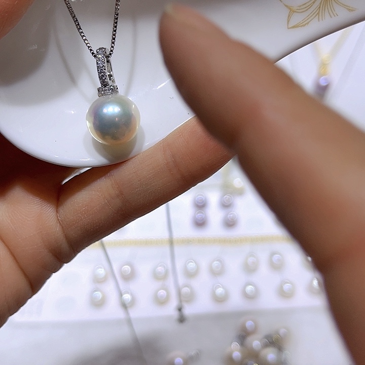 淡水珍珠白珠银色奶嘴扣未镶嵌