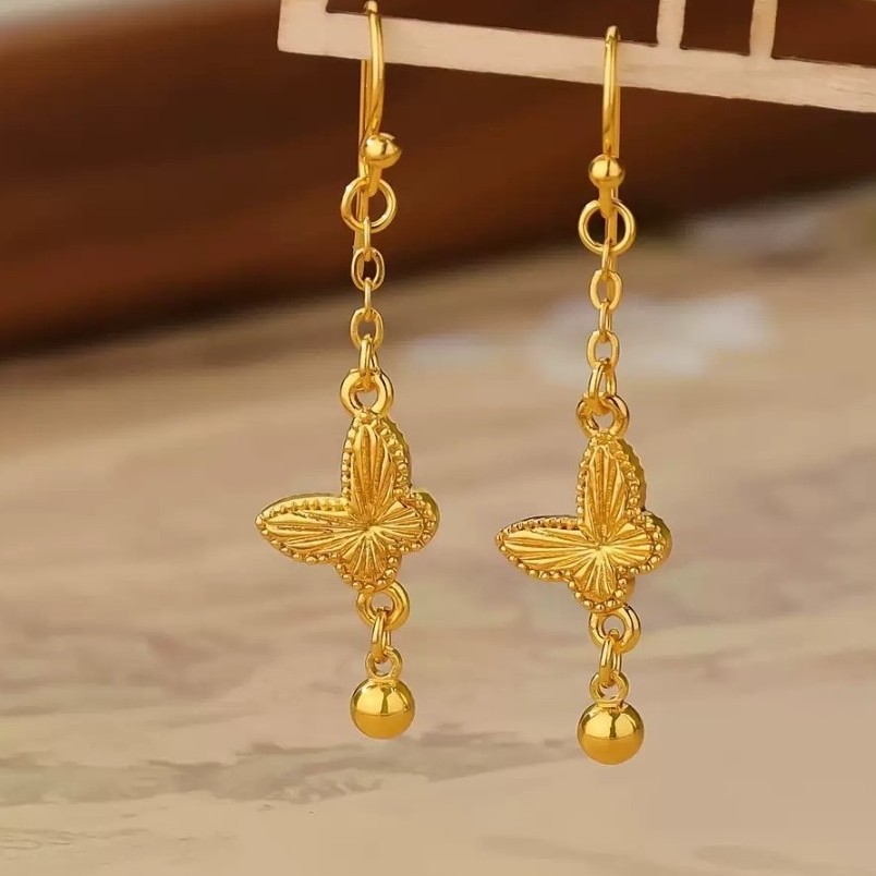 铜合金耳饰 铜合金【精美镂空蝴蝶耳勾款】时尚  气质  百搭 女款