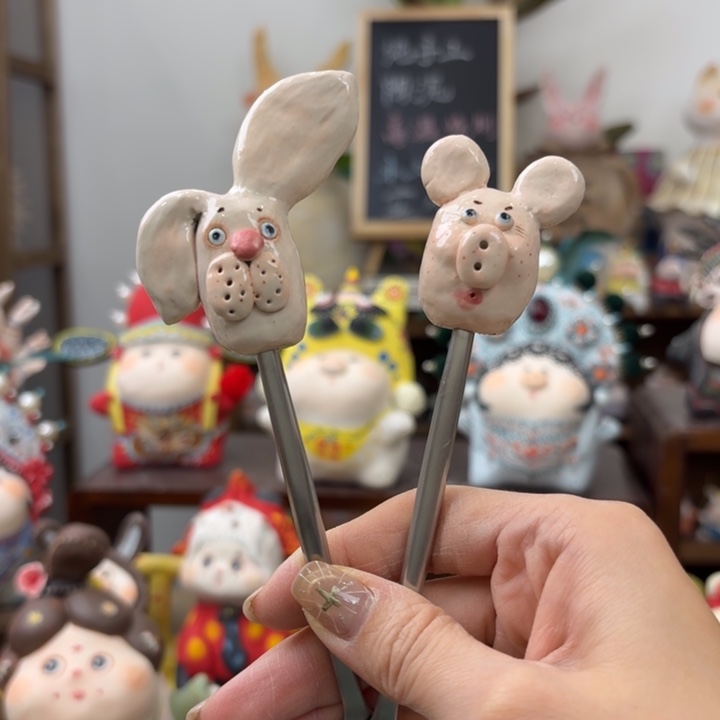 陶土纯手工小勺子