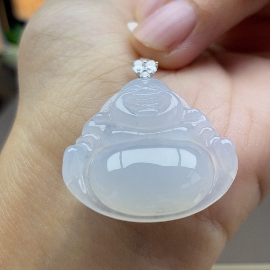 翡翠18K金镶嵌颈饰吊坠34