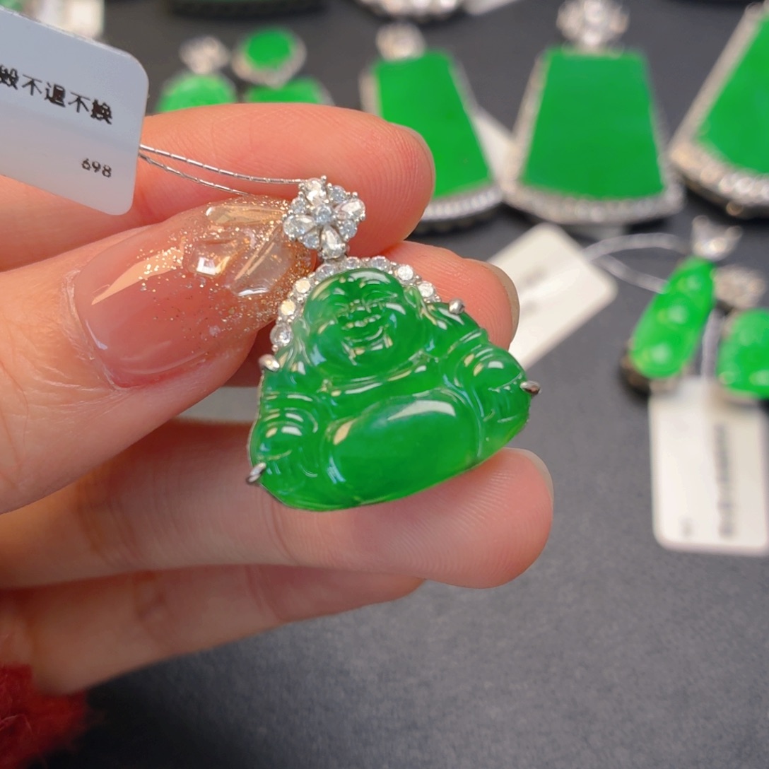 翡翠银S925镶嵌颈饰