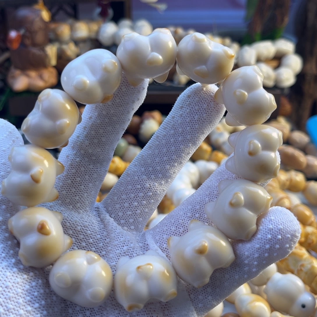 菩提根/象牙果手串-微烤色柯基屁屁