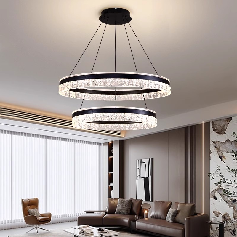 2025新款意式极简高端大气高级感轻奢现代简约圆环客厅灯主灯吊灯