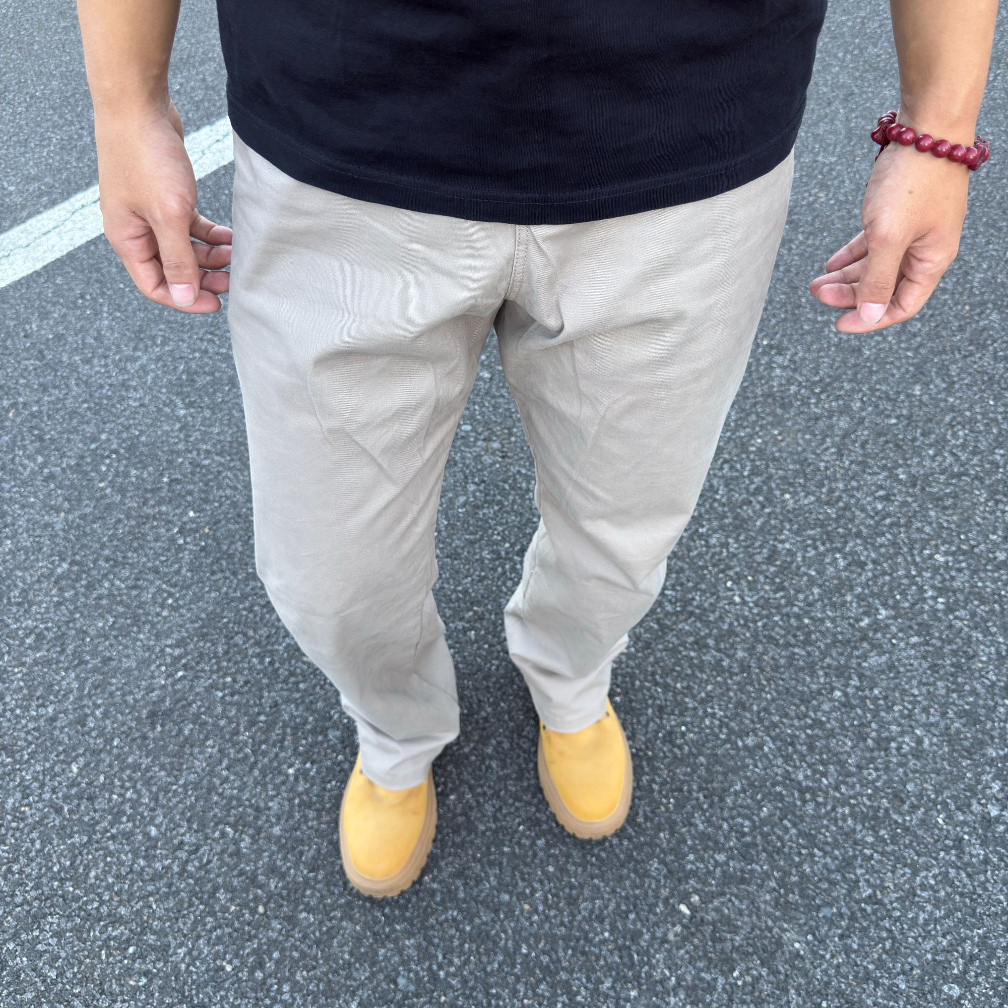 【ST】美式休闲牛仔斜纹棉水洗纯色百搭弹力男薄黑色牛仔裤直筒裤