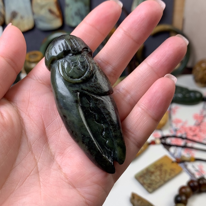 岫岩河磨玉（透闪石质玉）手把未镶嵌