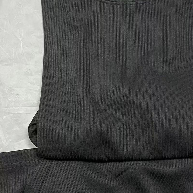 夏季情侣款时尚百搭螺纹宽松套装