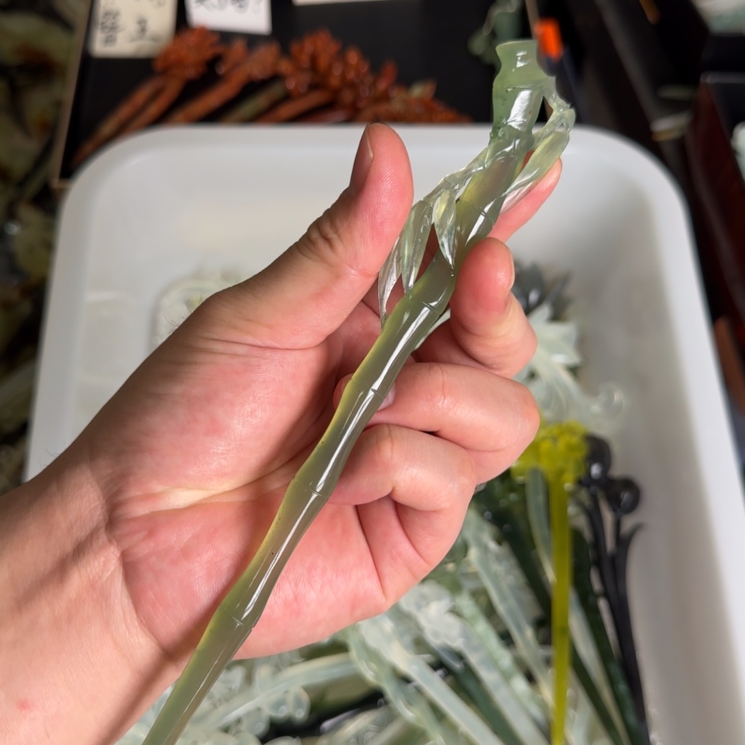 岫玉发饰未镶嵌岫玉发簪就是好看