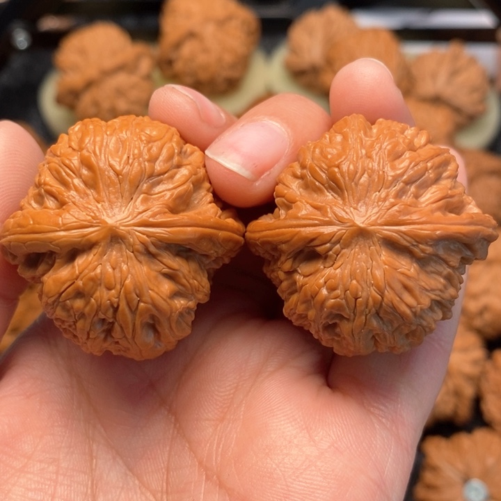 文玩核桃手串野生红皮正磨37
