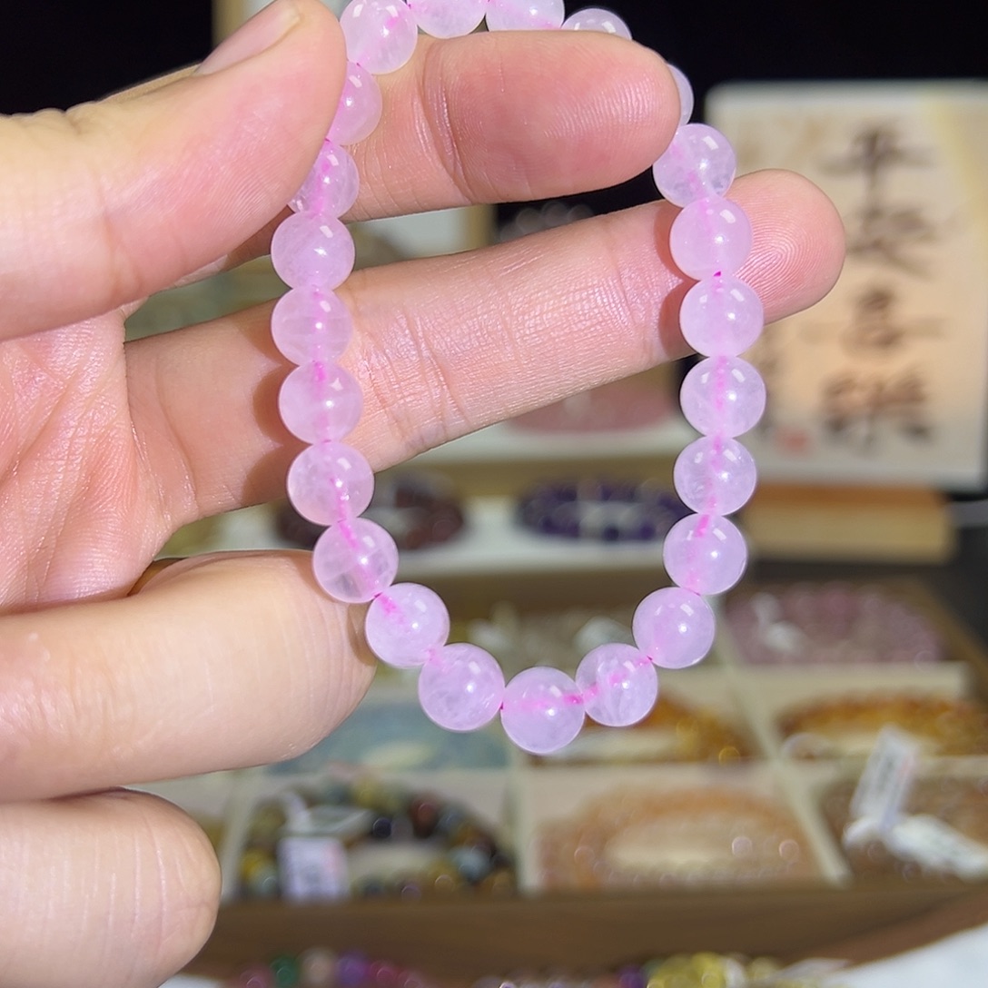 水晶未镶嵌手链粉水晶