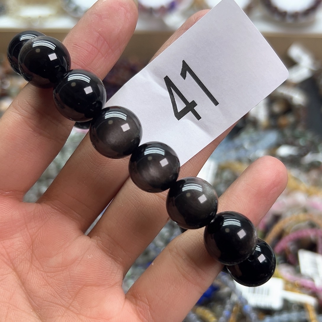 黑曜岩手链未镶嵌手链