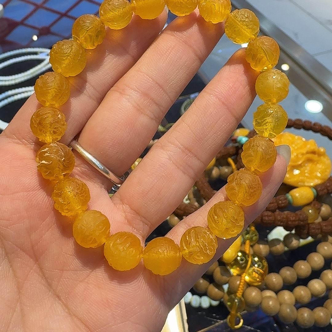 琥珀未镶嵌手链金珀