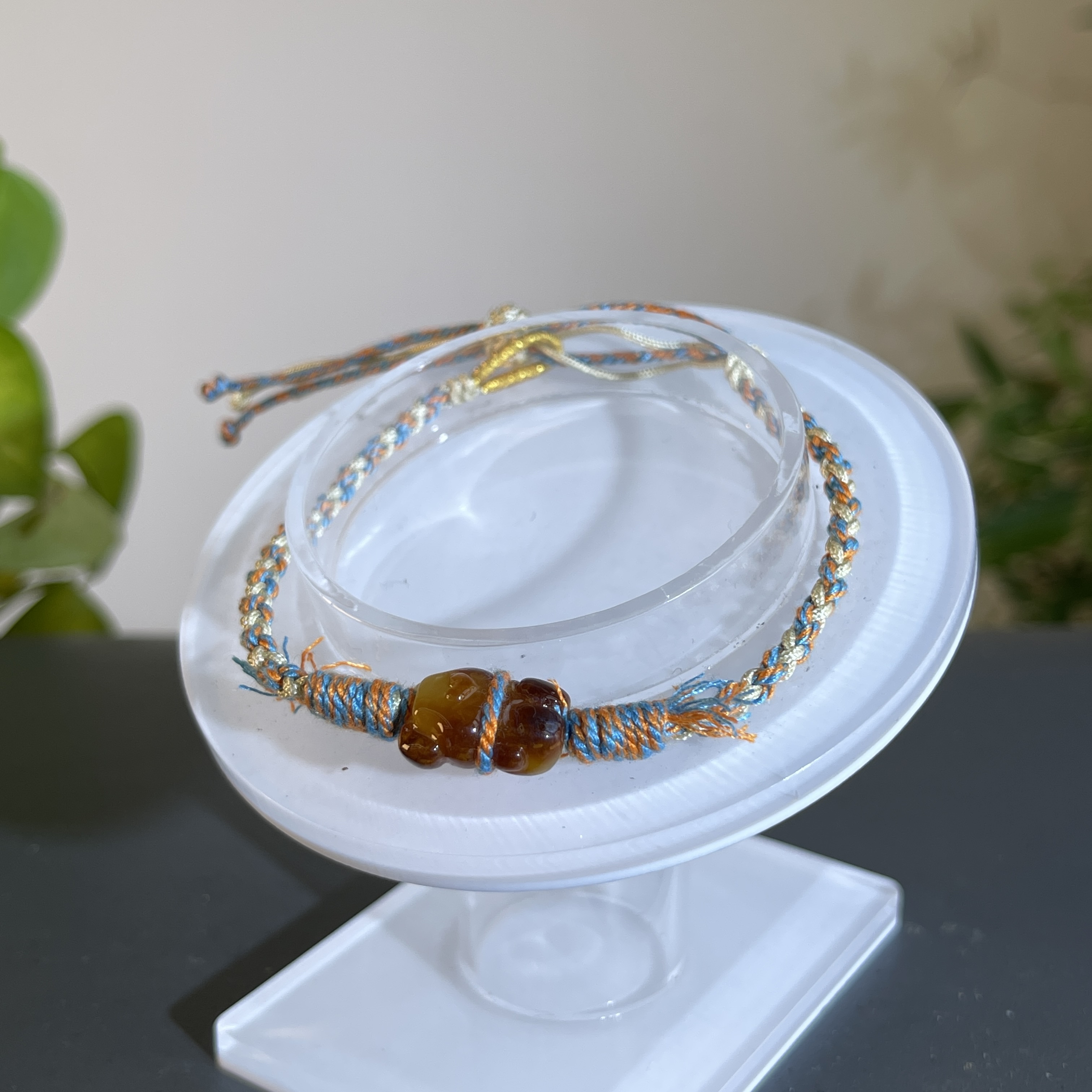 JXB10-04  琥珀-小熊手绳