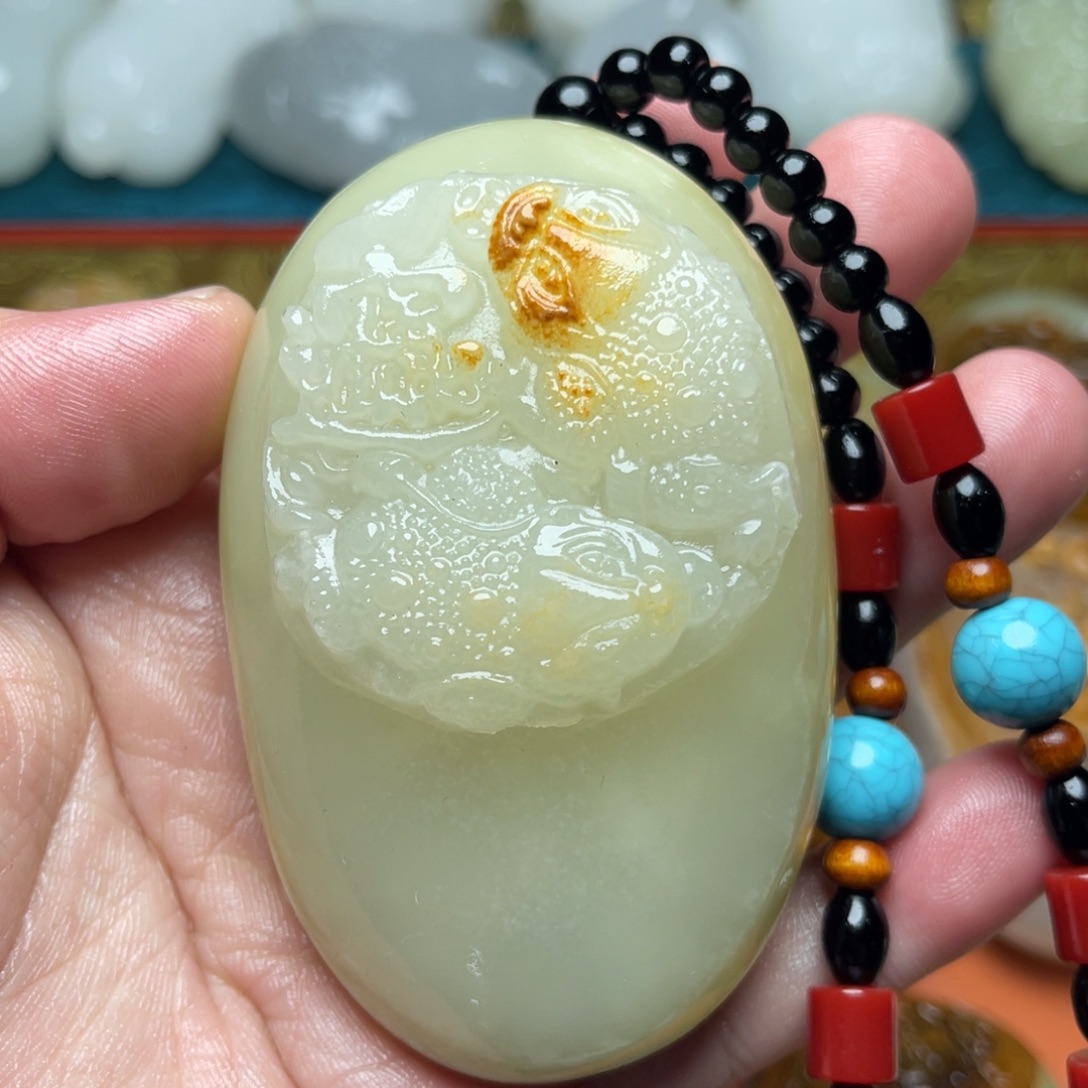 石材天然方解石手把件不退换