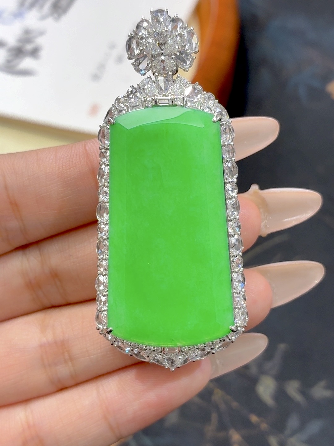  【霖家｜无事牌】天然A货缅甸翡翠18k金镶嵌【不含链】