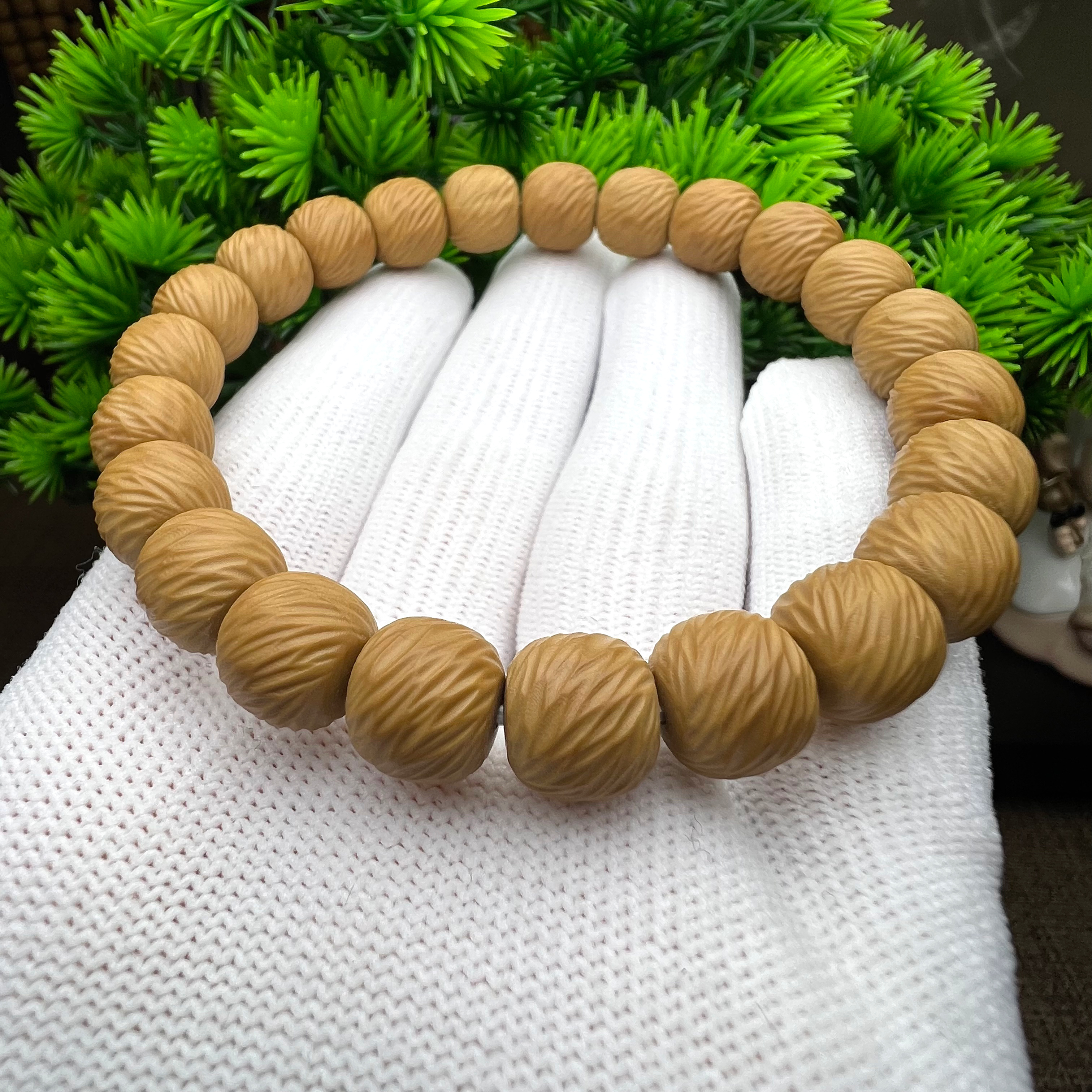 【锋火】菠萝纹云锦手串-全品无暇-猴头核桃