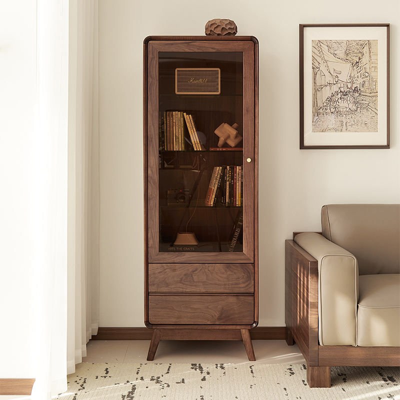 北美黑胡桃木高柜酒柜