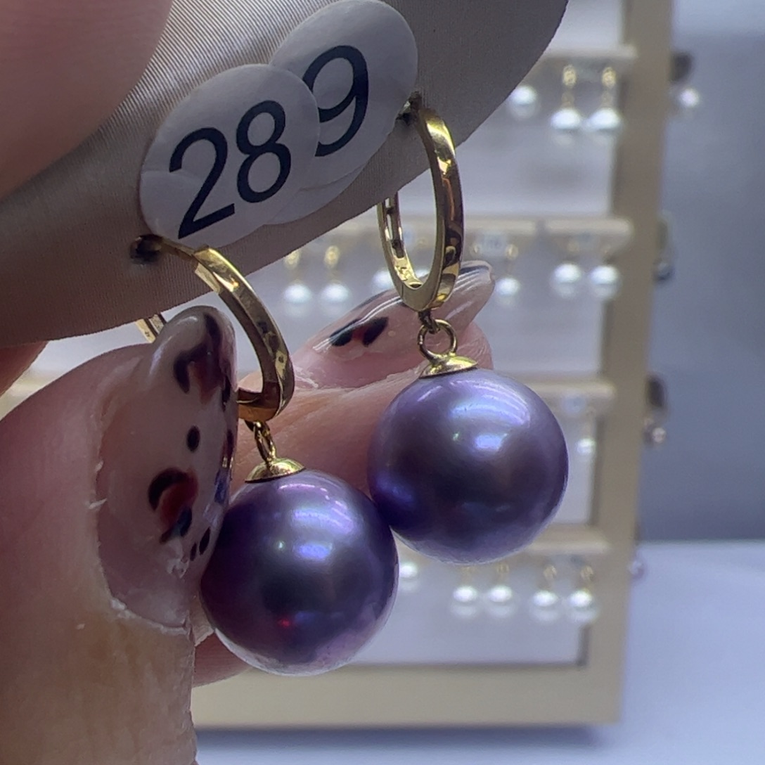 淡水珍珠耳饰18K金镶嵌