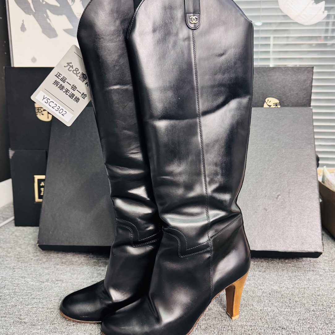 95新 Chanel/香奈儿 高跟皮靴38码ysc2302