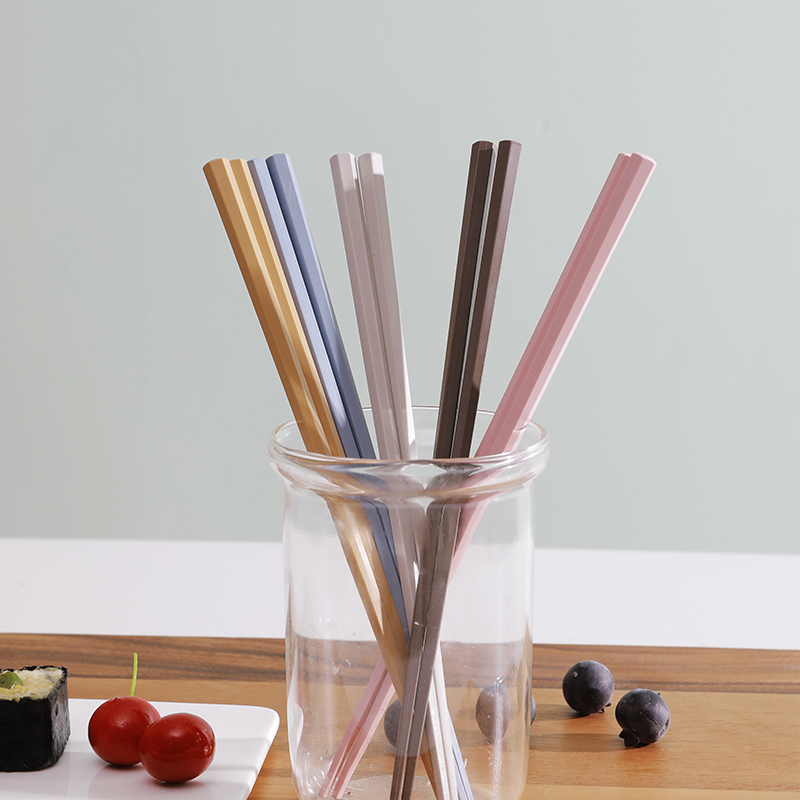 利快5双6双日式家用筷子韩式夹子防滑日式简约简约风