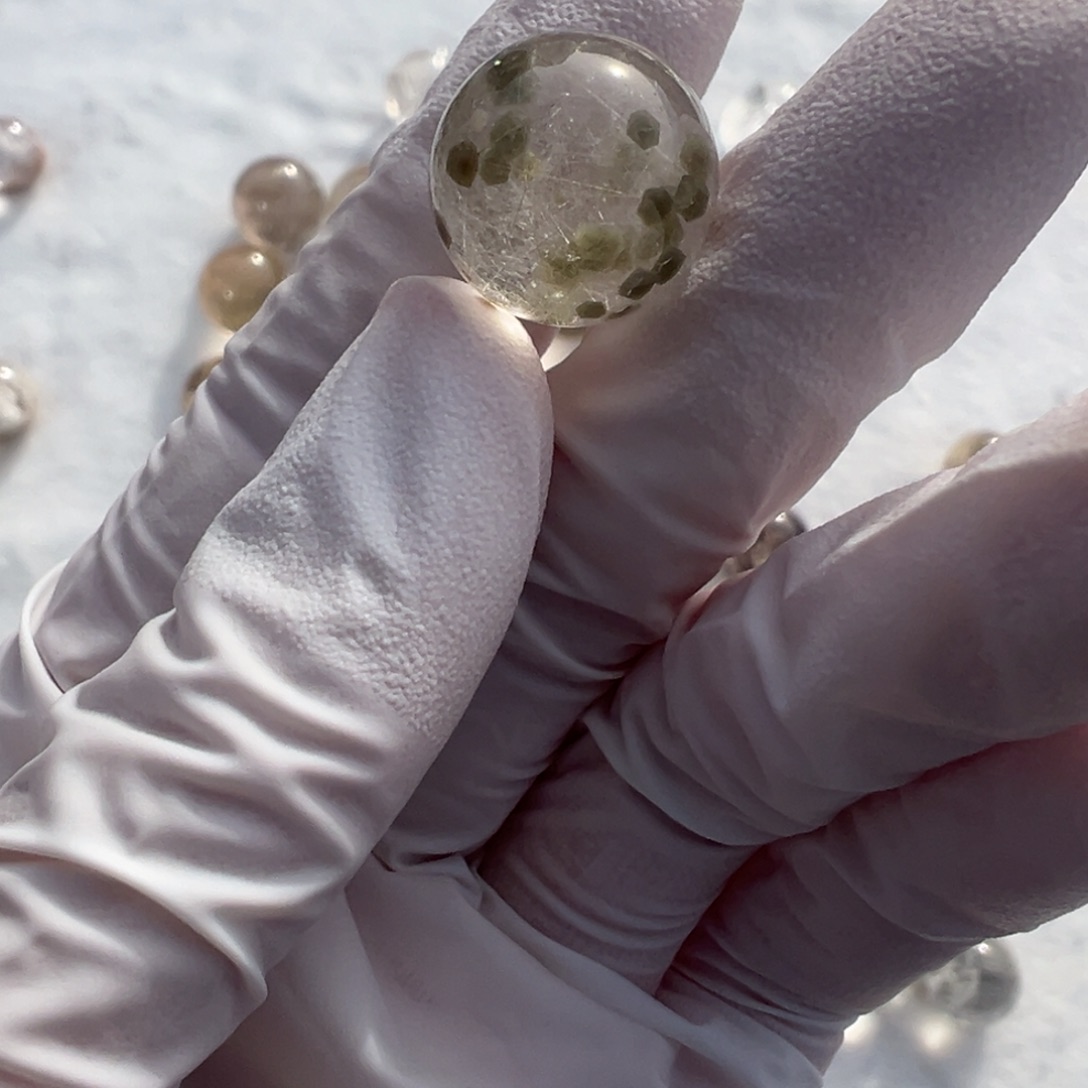 水晶单珠15mm定制打孔不退换未镶嵌水晶清*