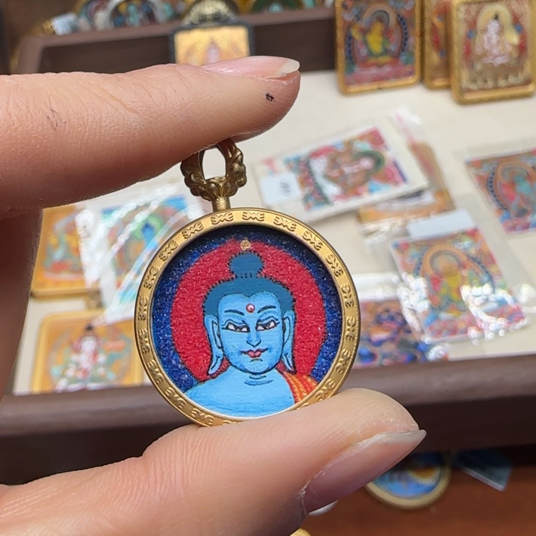 吊坠手****5古祥手绘唐卡