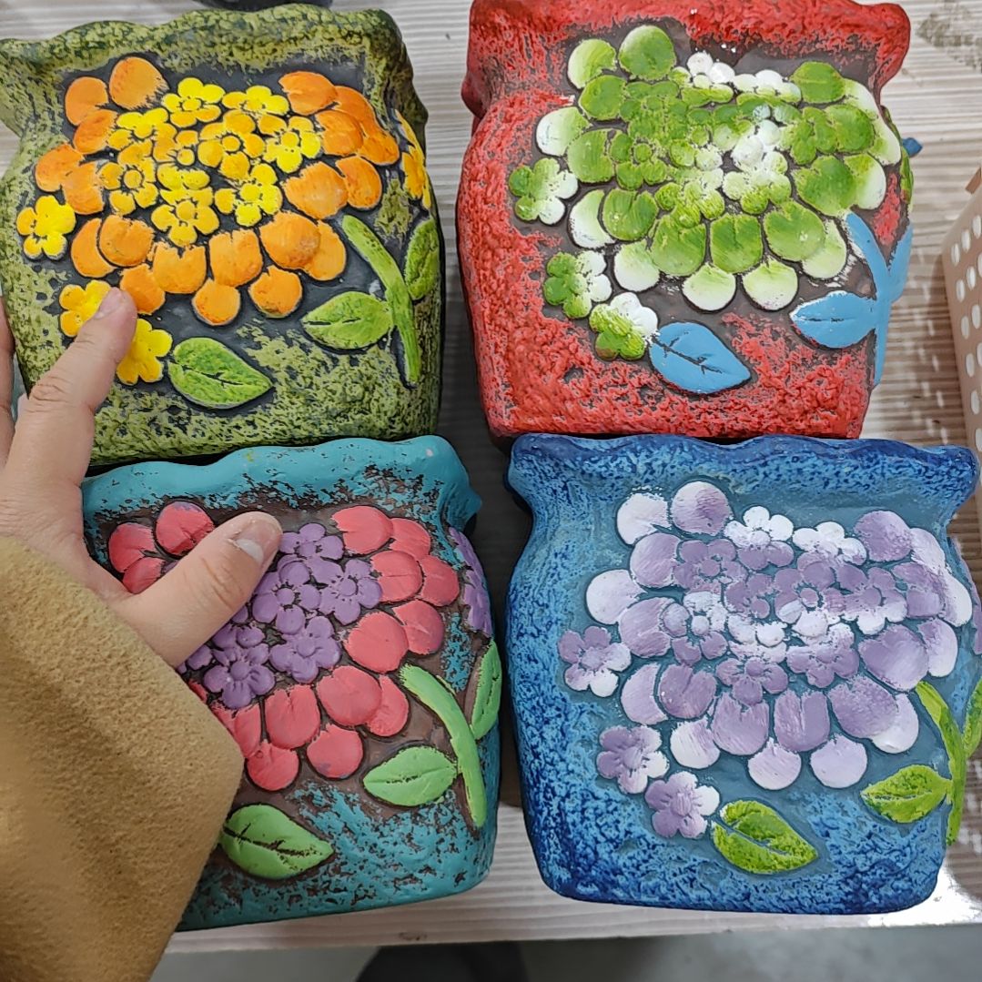 红陶吸水透气的白陶花盆凑满12发货