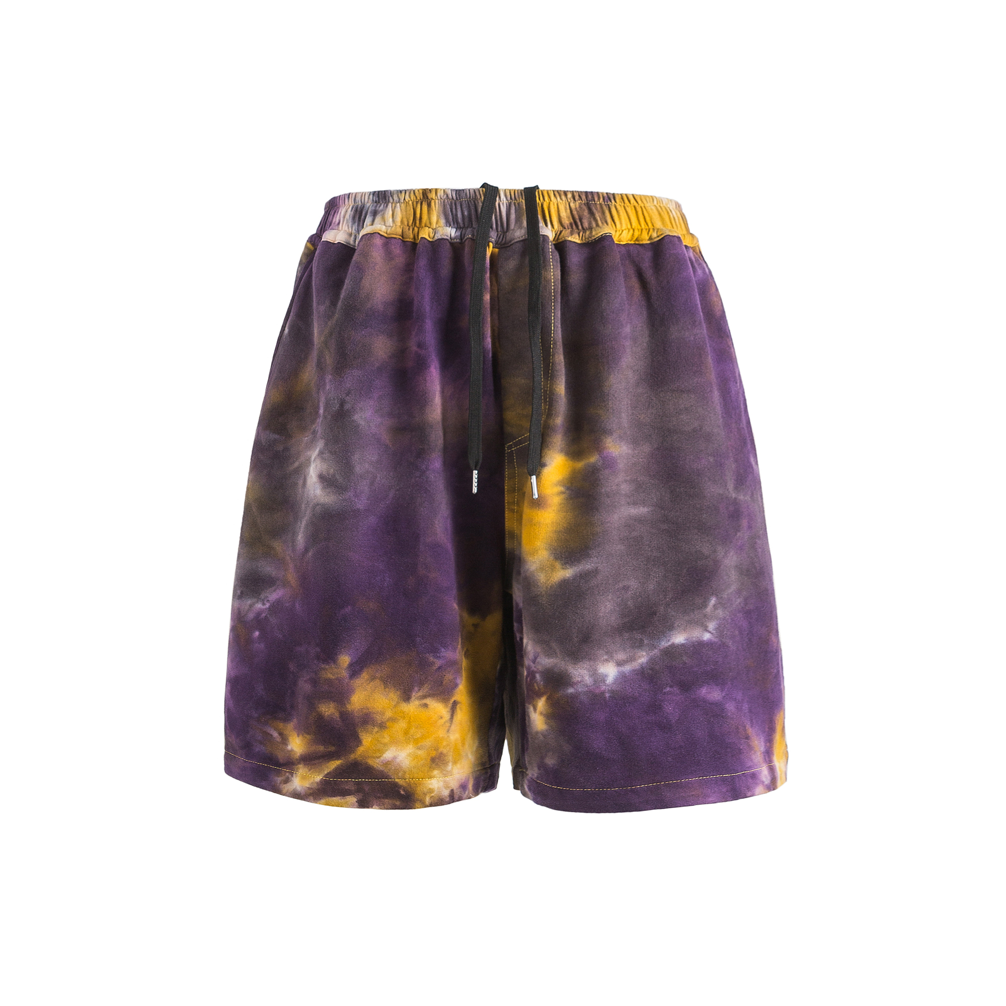 Me Da Igual纯棉毛圈扎染宽松针织运动短裤男夏季嘻哈沙滩五分裤