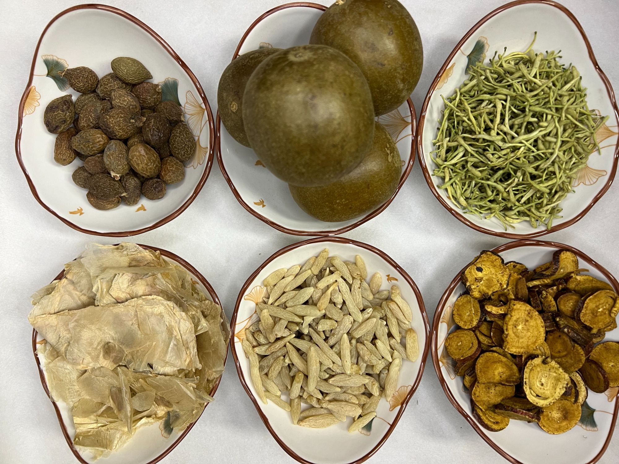 金银花麦冬甘草木蝴蝶胖大海罗汉果