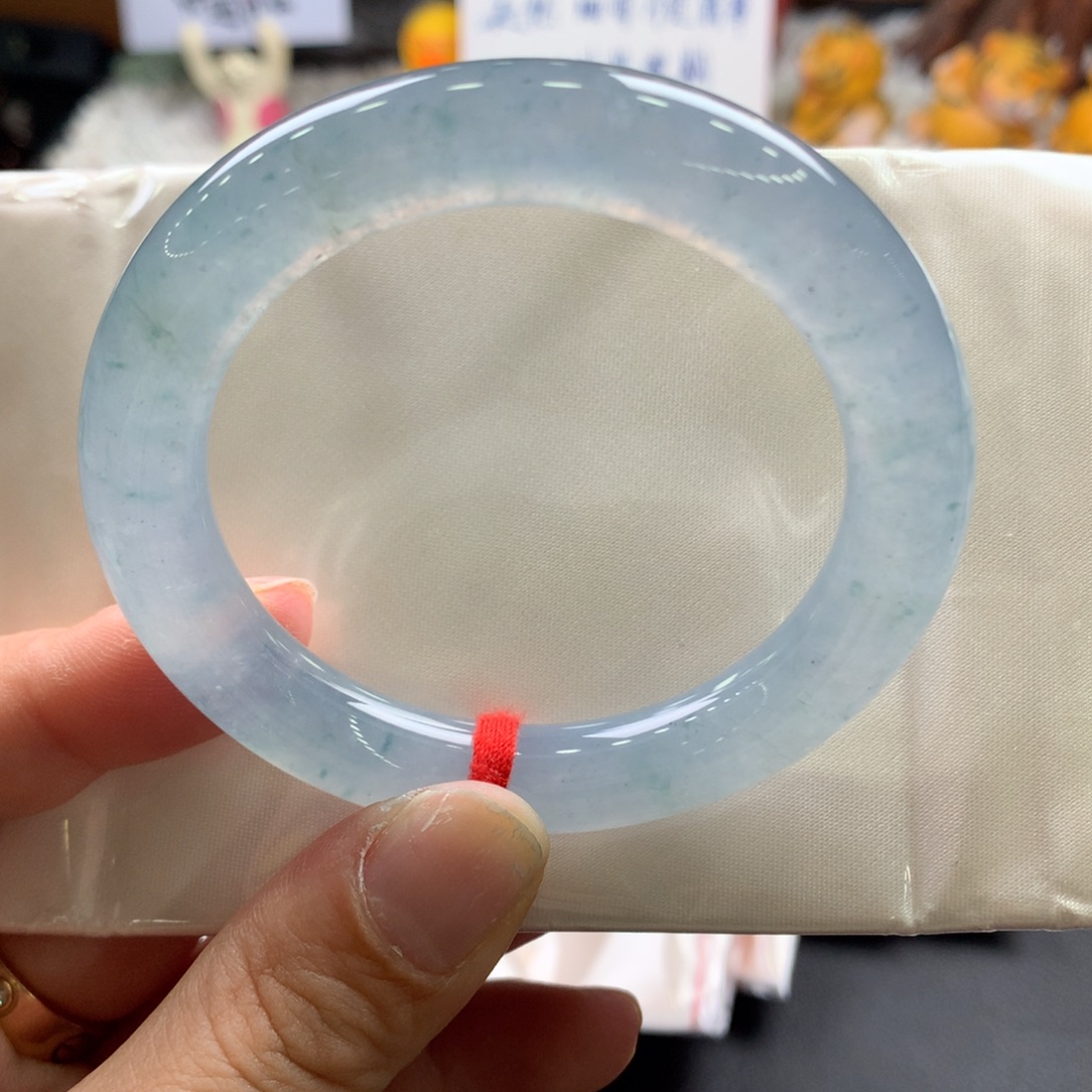 翡翠未镶嵌手镯51圆条，100号