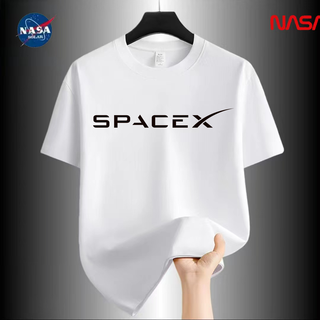 NASA联名纯棉夏季圆领短袖T恤微宽松时尚男女同款休闲百搭19