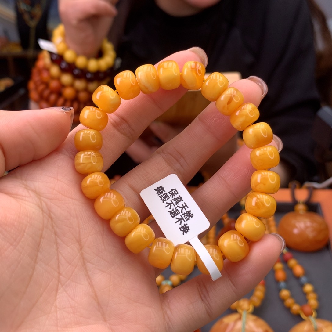 蜜蜡手串未镶嵌天然