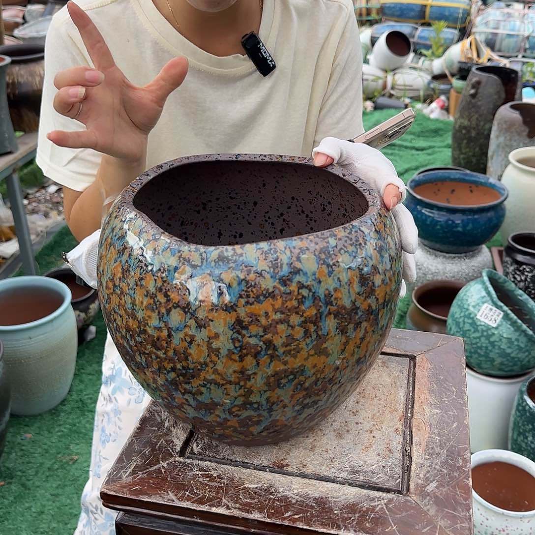 紫砂花盆王嫂花盆0708-115高23口21