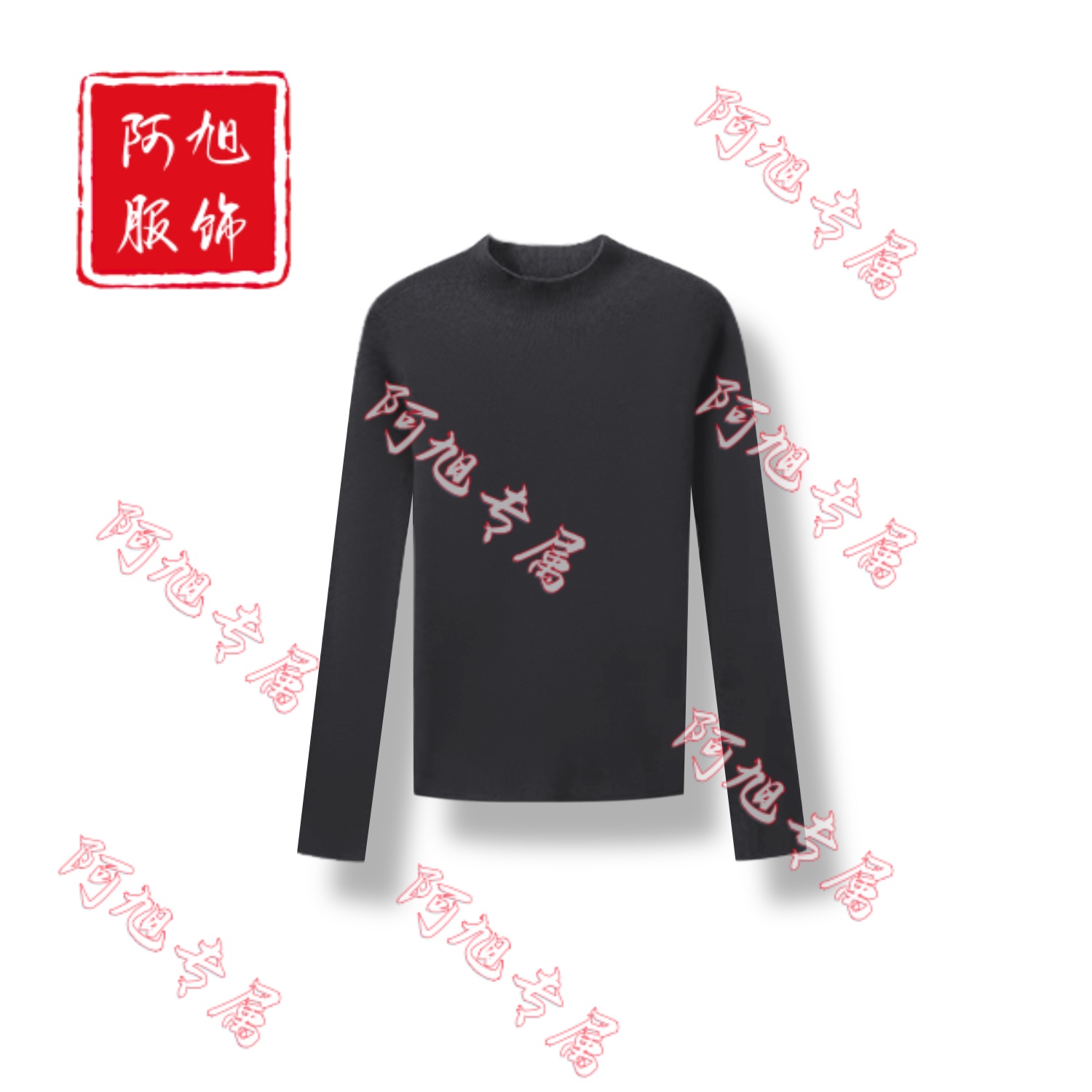 25s桑蚕丝羊毛混纺早秋圆领套头灰色打底针织衫-124（25AW7012）