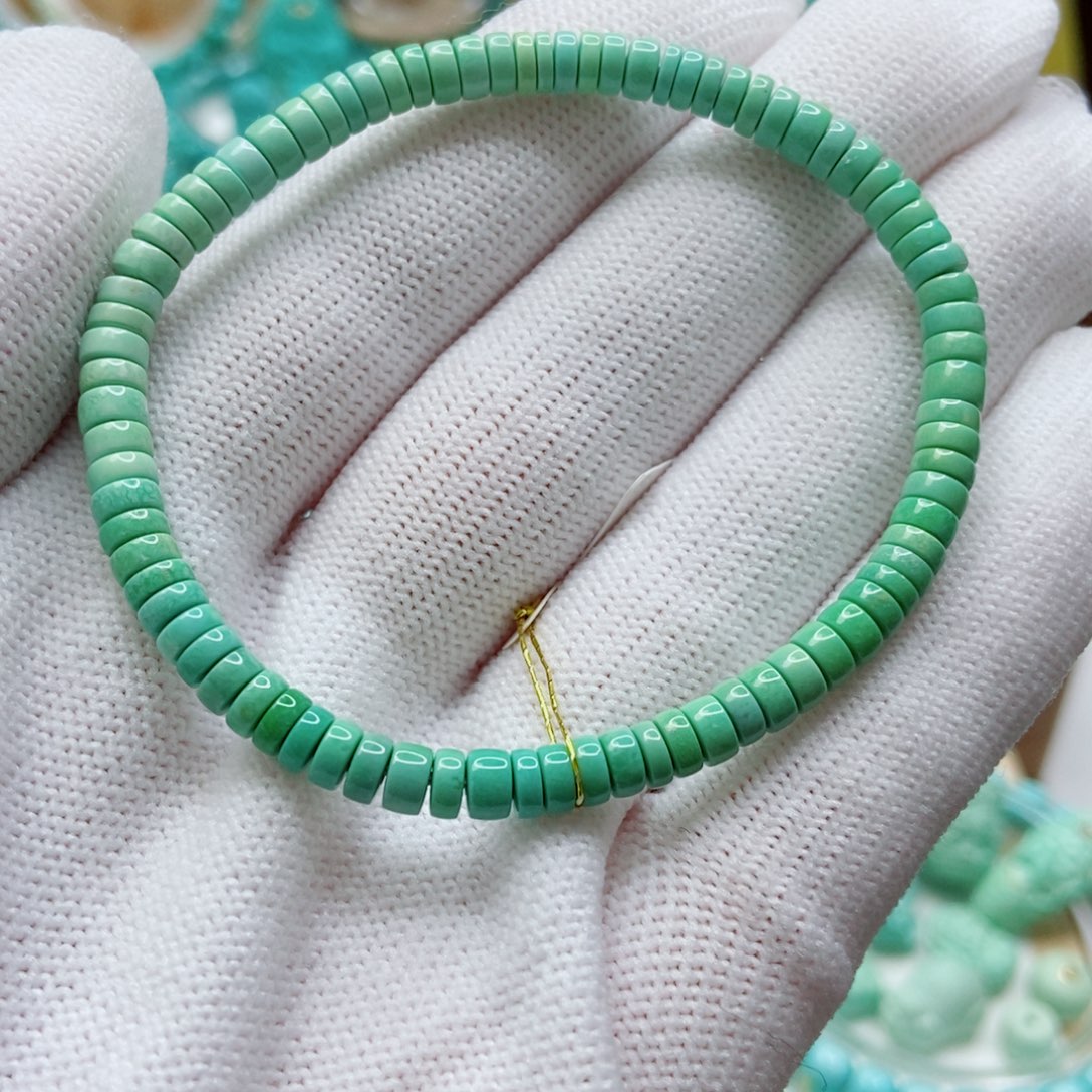 绿松石未镶嵌直切手串4.5m