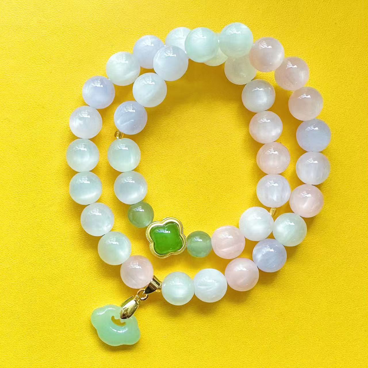 双圈 室内是白色室外遇阳光下变七彩手串【10mm】—-2285