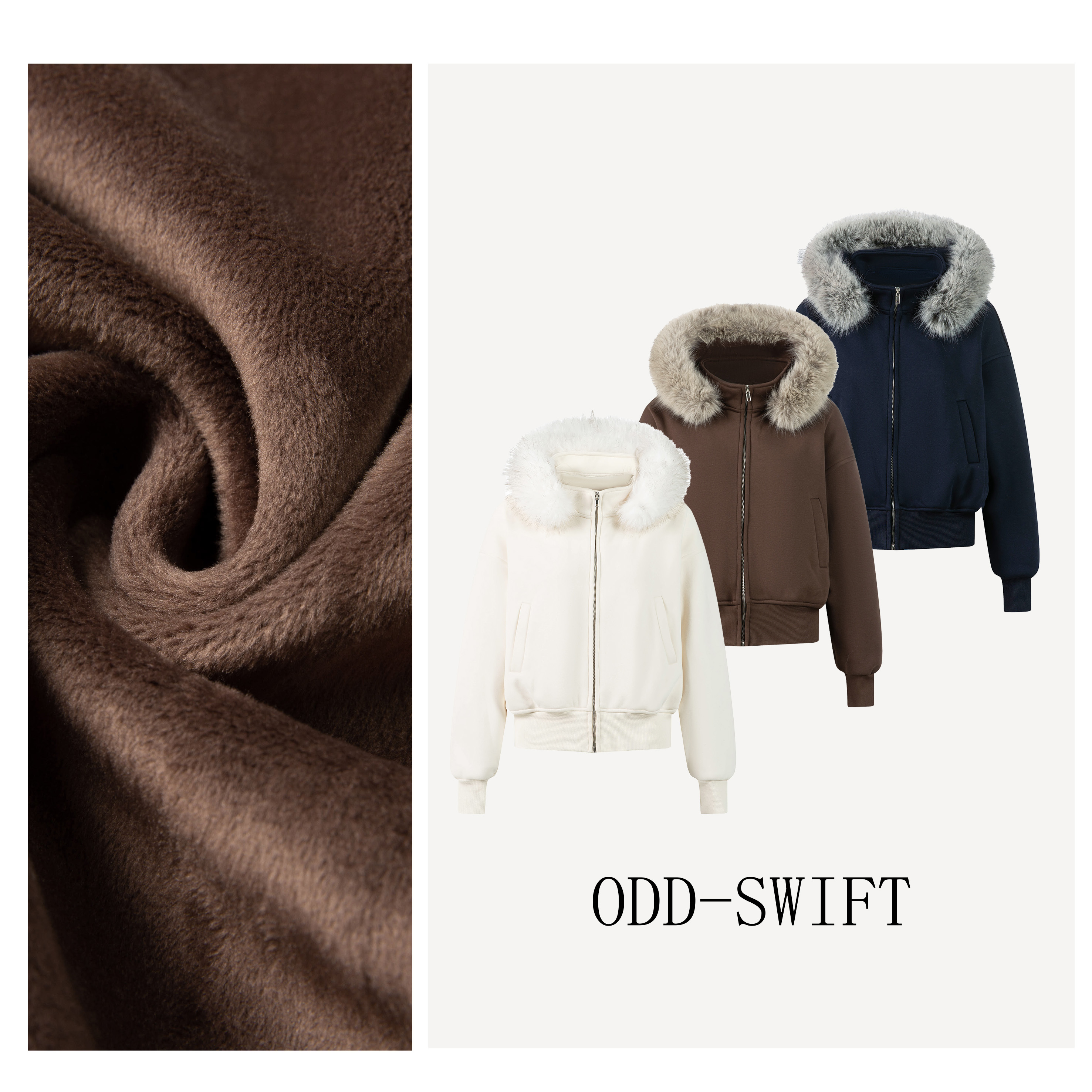 “小暖炉”定制毛领加绒加厚超显瘦棉质连帽外套毛领可拆卸-Z048