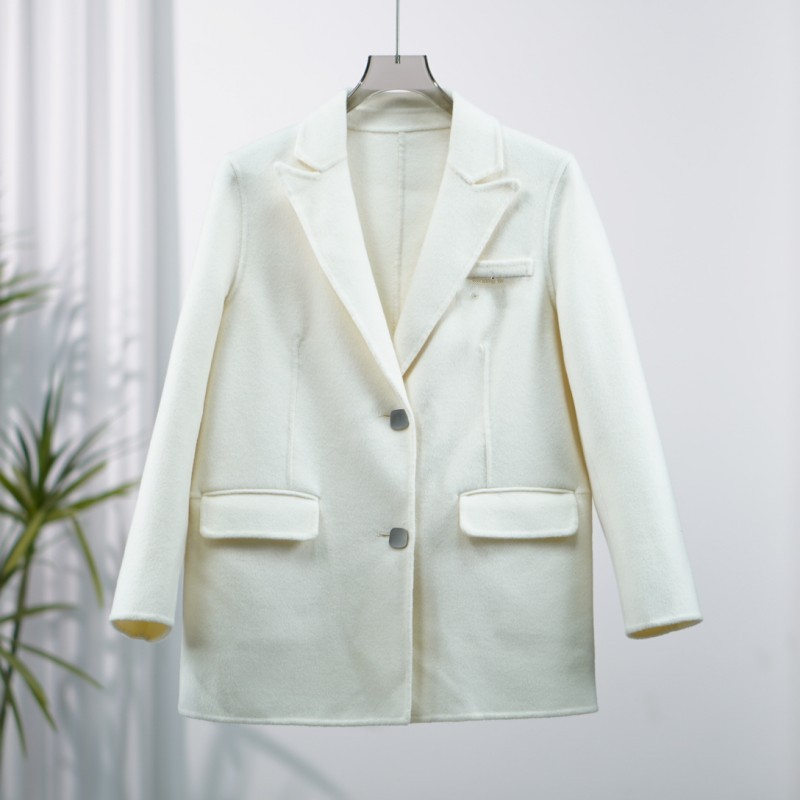 【三C・伊】Y745-5  绵羊毛气质显瘦双面呢米白色Y22410111D10