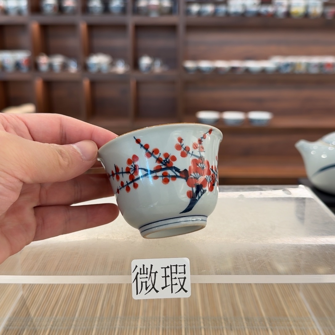 釉下手绘茶具微瑕